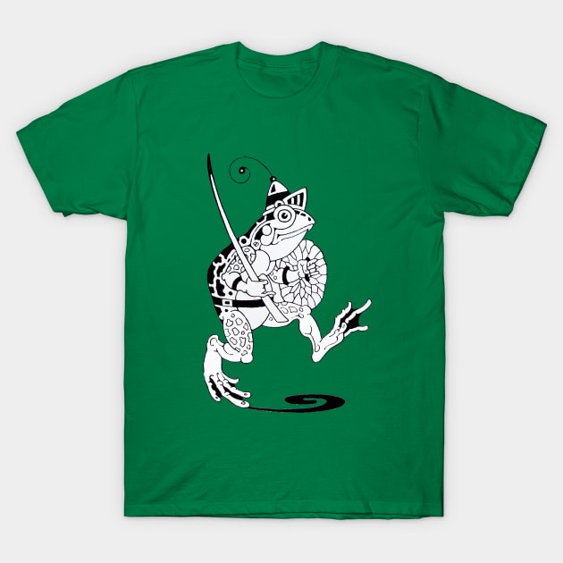 KNIGHT FROG Art Deco Fantastic Animals T-Shirt by BulganLumini